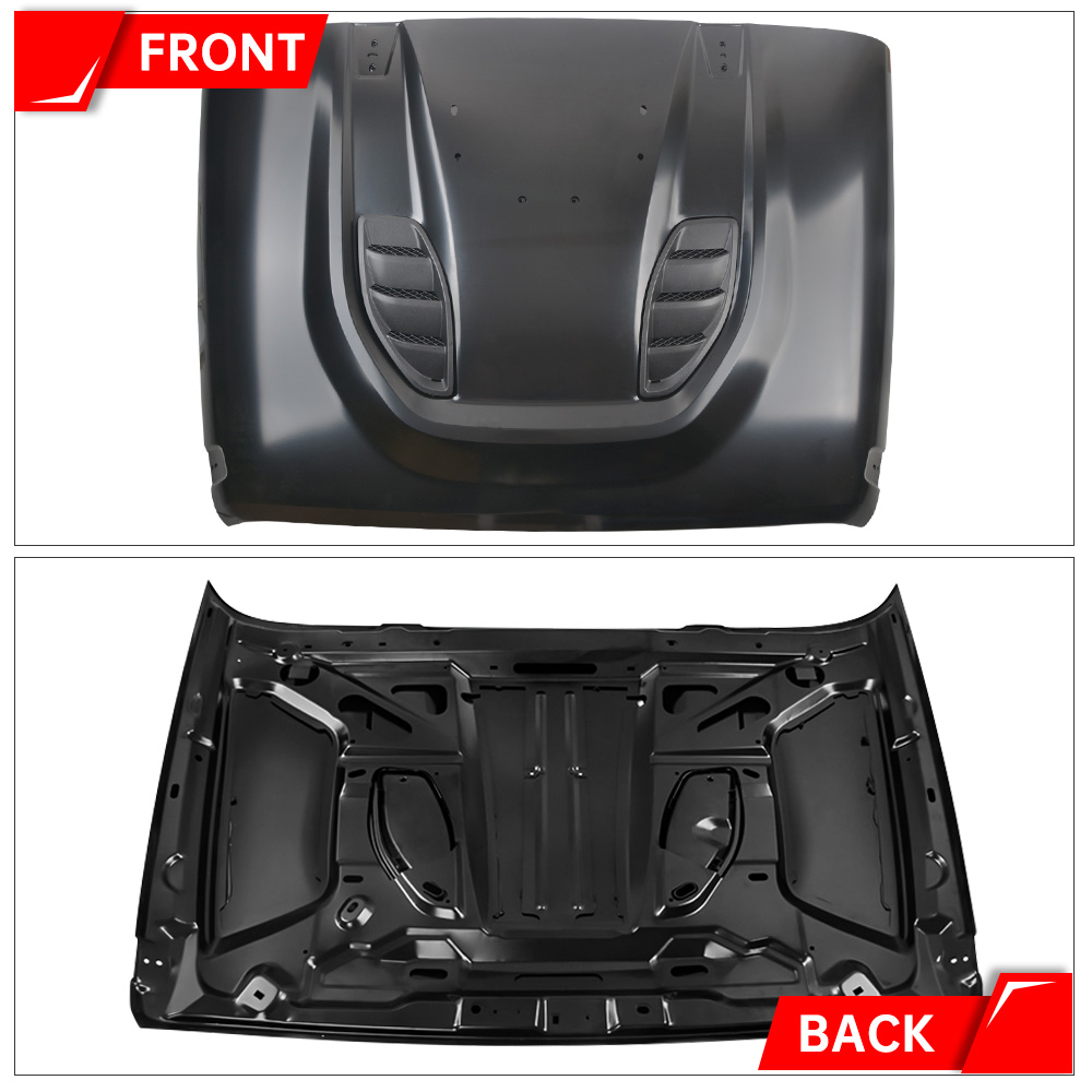 Vented Heat Dispersion Hood Compatible With Je Ep Wrangler JK JKU 2007-2017,10th Anniversary Edition Metal Replacement Hoods Accessory Black photo 6