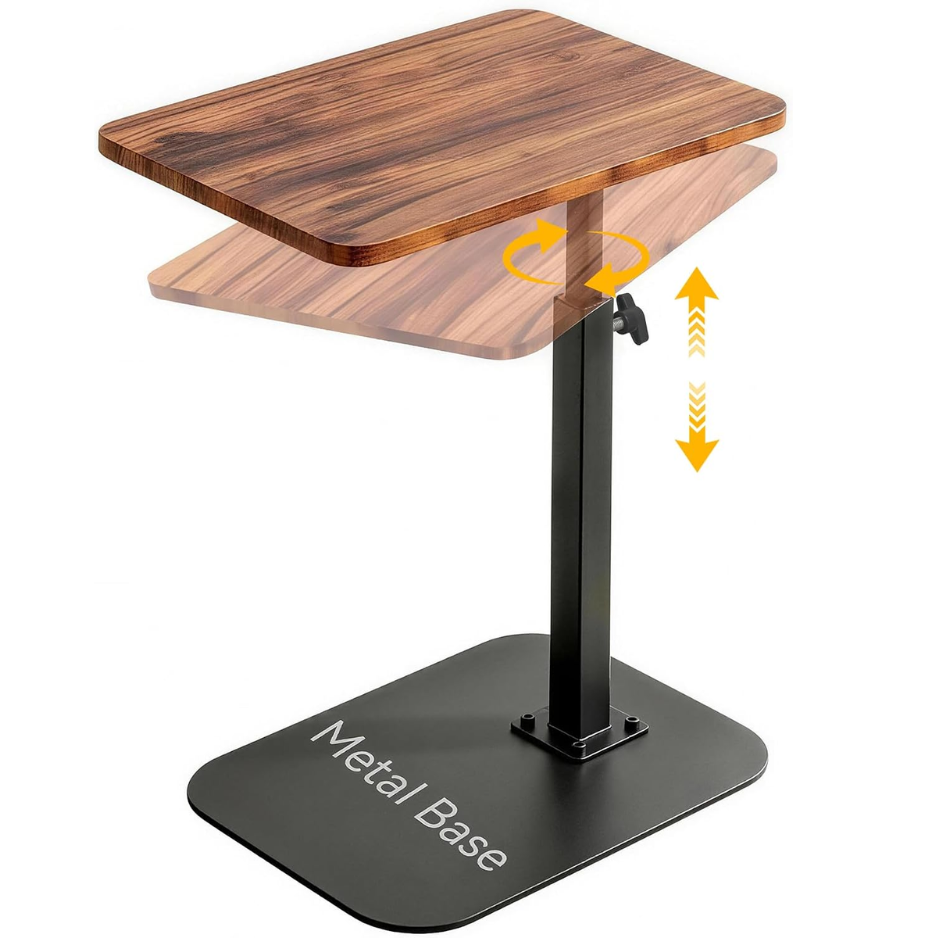Adjustable TV Tray Table, 360 Swivel C-Shaped End Table That Slides Under Couch, Sofa, Bed, Recliner Chair, Small Side Table Desk For Laptop, Food Eating, Living Room, Bedroom, Small Spaces photo 1