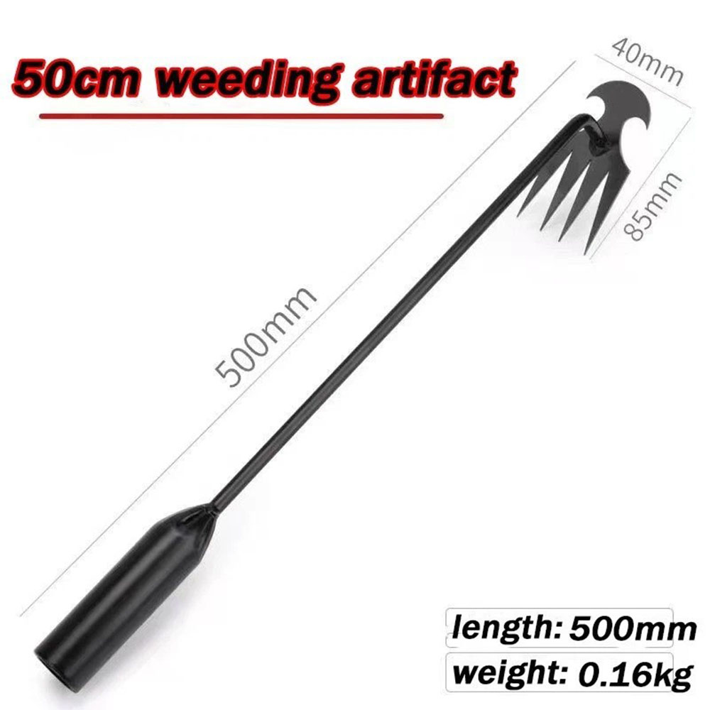 50CM Garden Hand Weeder Rake Weeding Weed Remover Puller Manual Tool Iron Black photo 3