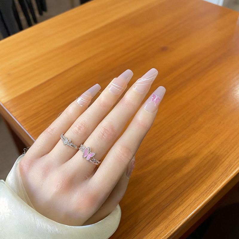 Nude Butterfly Cat-Eye Press-On Nails photo 2