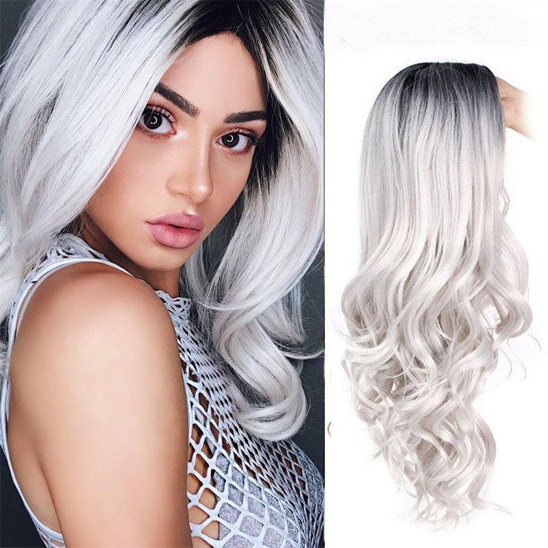 Fashion mid-length curly hair dyed wig photo 6