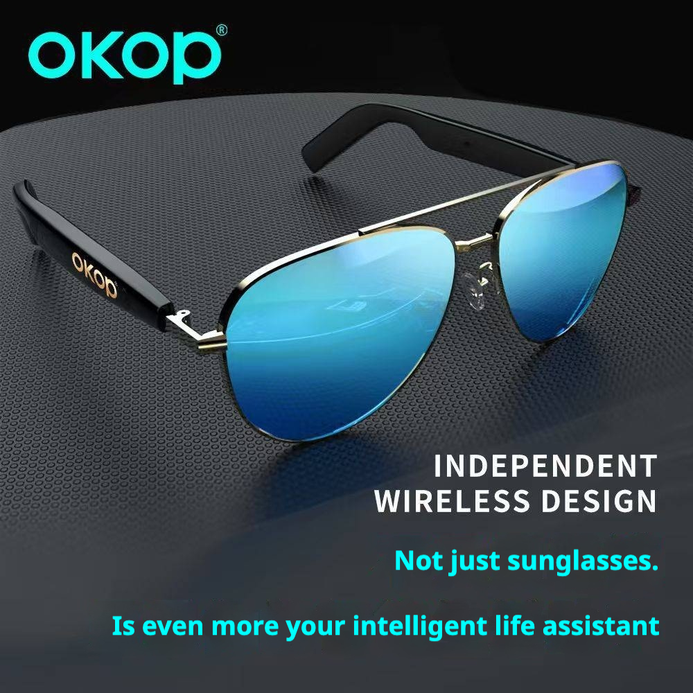 KP-Y101 Smart Bluetooth Glasses Waterproof Sweatproof Bluetooth Headset Voice Calls Blue Light Blocking Air Conduction In Stock photo 2