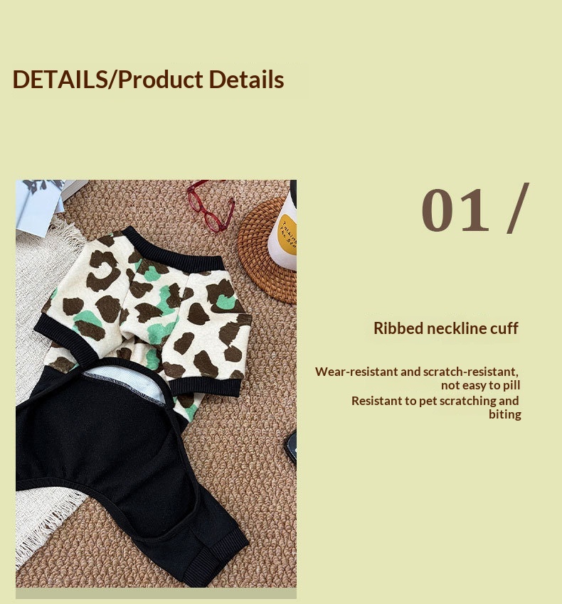 Thickened Four-Leg Full-Body Winter Warm Leopard Print Dog Jumpsuit photo 4