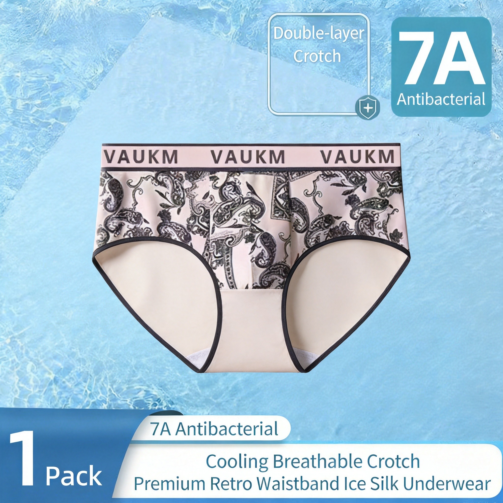 New Chinese Style Men's Ice Silk Underwear Men's Boxer Briefs Breathable Large Size Antibacterial Printed Boxer Shorts Manufacturer Wholesale photo 2