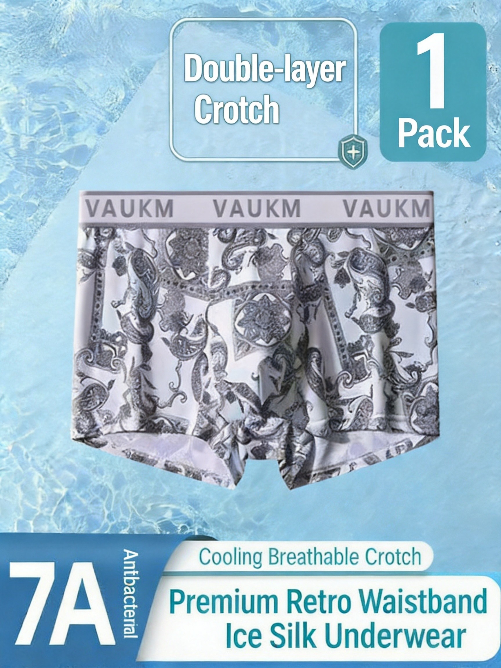 New Chinese Style Men's Ice Silk Underwear Men's Boxer Briefs Breathable Large Size Antibacterial Printed Boxer Shorts Manufacturer Wholesale photo 5