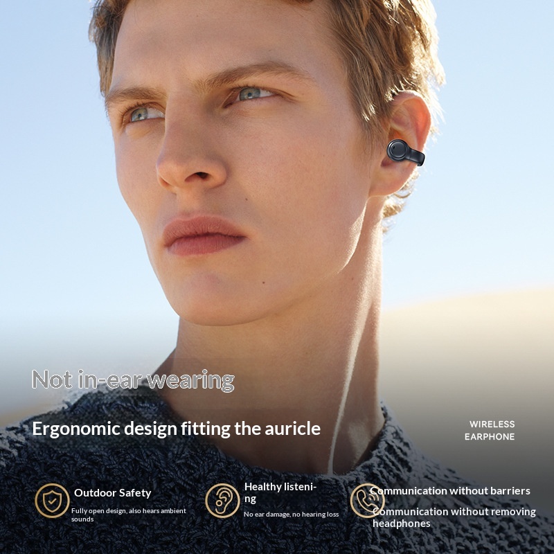 M47 Cross Border Explosion Private Ear Clamp Bone Conductive Earphone No In Ear Motion Digital Display Bluetooth Headphones Wholesale photo 3