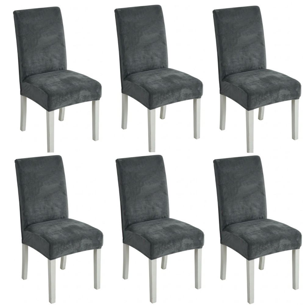 6PCS Large Stretch Dining Chair Covers Seat Chair Covers Removable Slip Covers photo 6