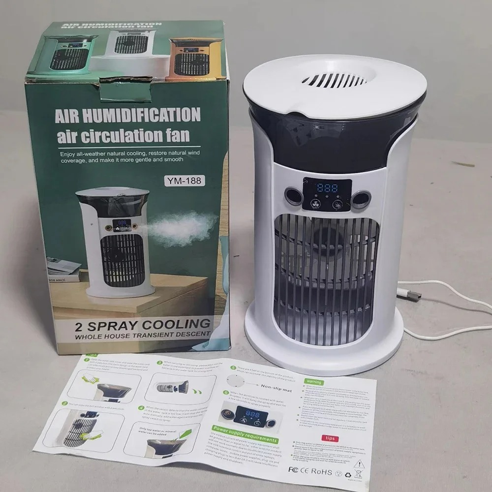 Portable Mini USB Desktop Air Cooler Fan  Suitable For Home, Room, And Camping Use Combines Humidification, Cooling, And Night Light Functions. photo 7