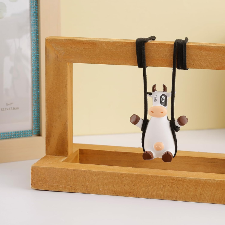 Swinging Cow Car Hanging Ornament  Favorite Farm Animal Car Interior Mirror Decorations, Funny Rear View Mirror Hanging Accessories, Ideal Gift For Animal Lovers Cow photo 4