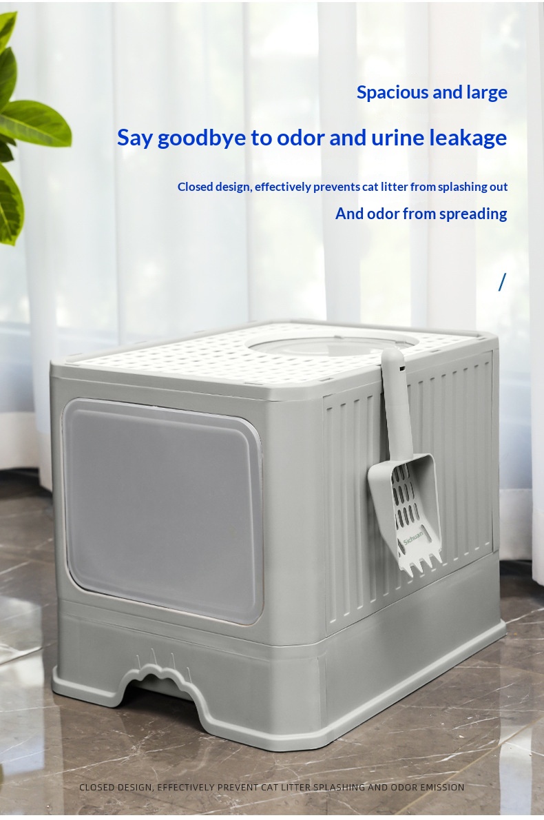 Extra-large Fully Enclosed Drawer-Type Foldable Cat Litter Box photo 3