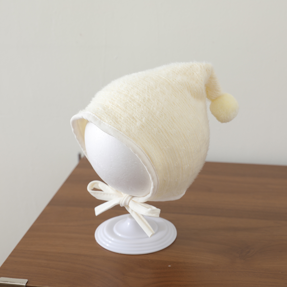 Winter And Autumn Plush Baby Wool Ball Knitted Hat, Soft And Skin-friendly, With Ear Straps For Protection, Suitable For Outdoor Warmth Preservation photo 2