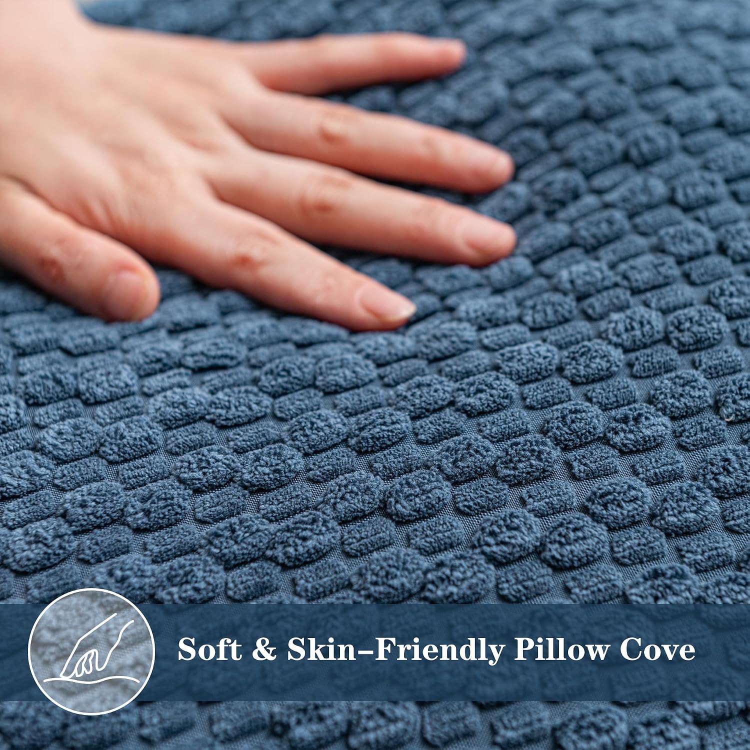 Navy Blue Throw Pillow Covers 16x16 Inch Set Of 2, Decorative Cushion Cases For Sofa, Couch, Bedroom And Living Room photo 4