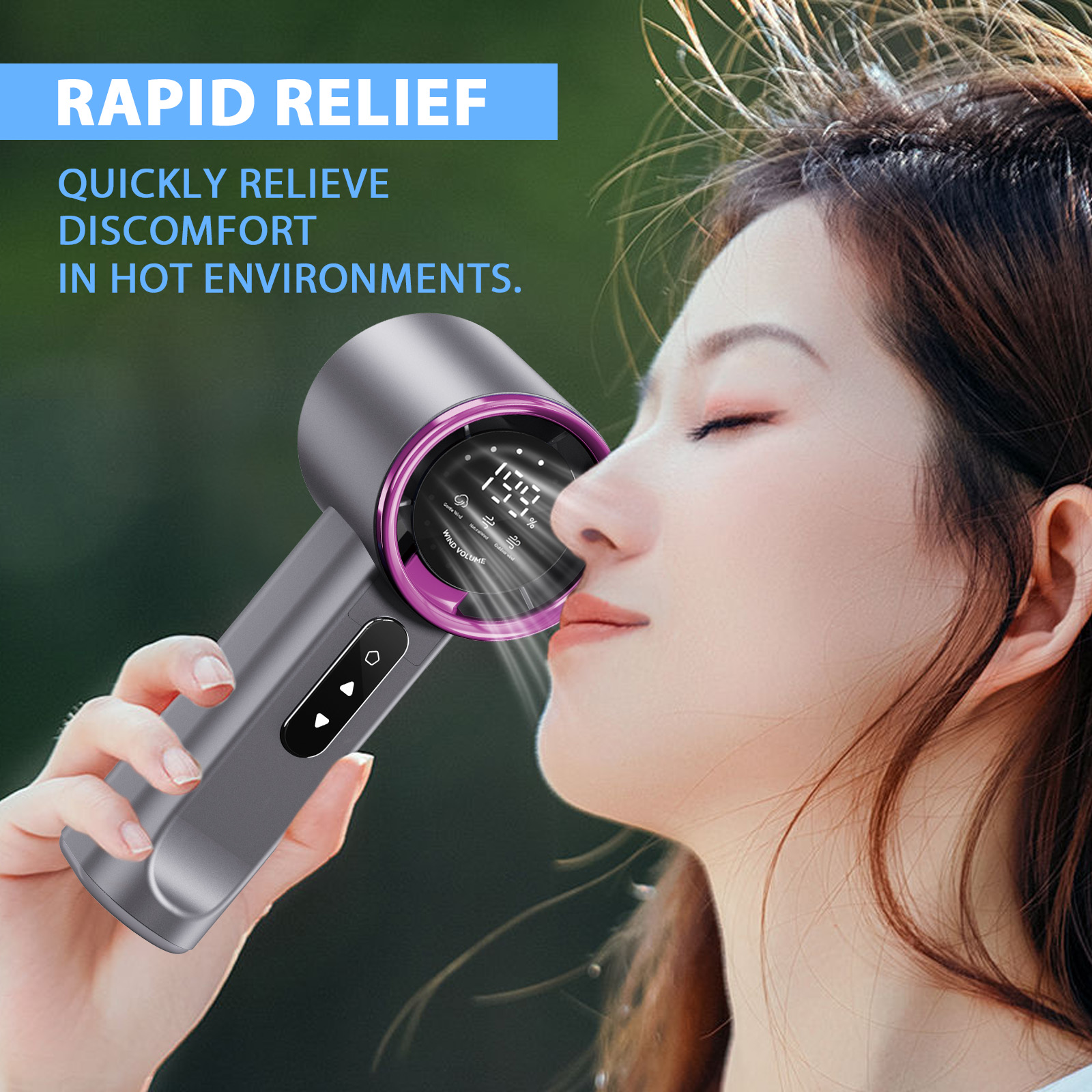 High-speed Handheld Fan Purple photo 6