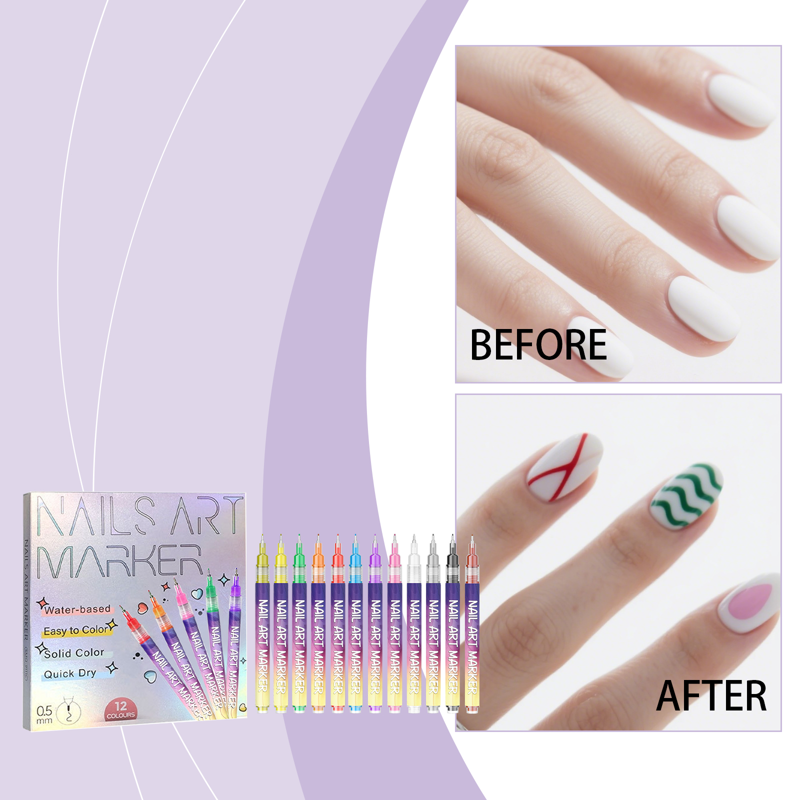 DIY Nail Painting Pen 12pc 1box photo 2