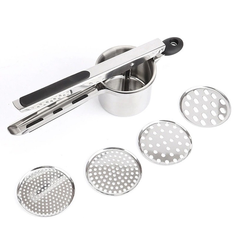 Heavy Duty Steel Potato Ricer Puree Masher Juicer Vegetable Fruit Press Maker photo 4