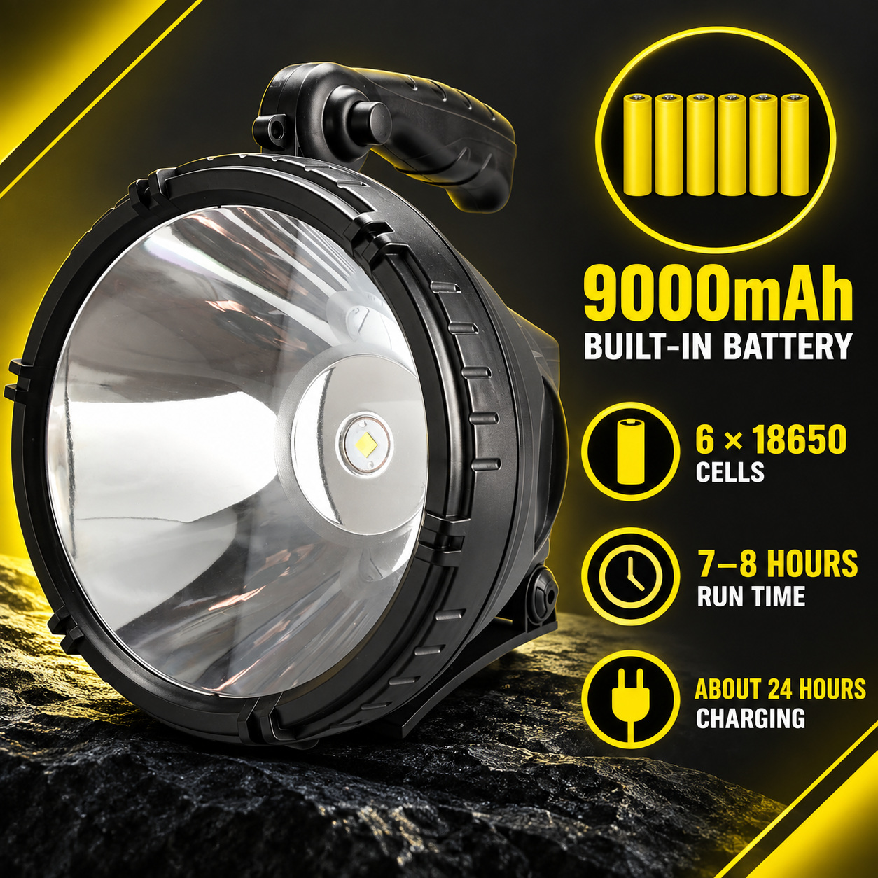 Rechargeable Battery Display LED Work Light 9000mAh For Auto W868B 2400LM 6x 18650 Flood Red photo 5