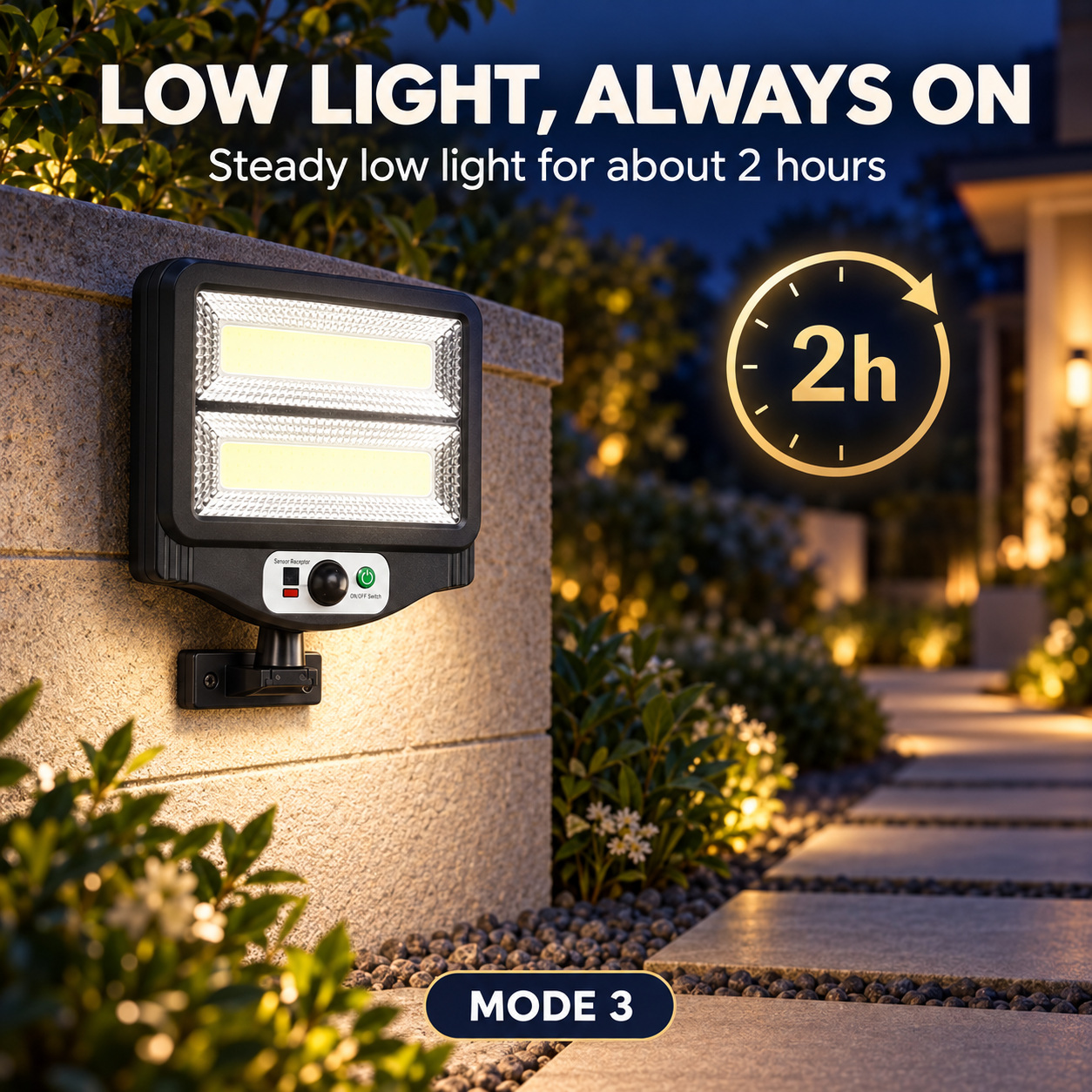 Solar Powered Rechargeable Motion Sensor COB LED Work Light 1500mAh For Auto W781 2 Street photo 6