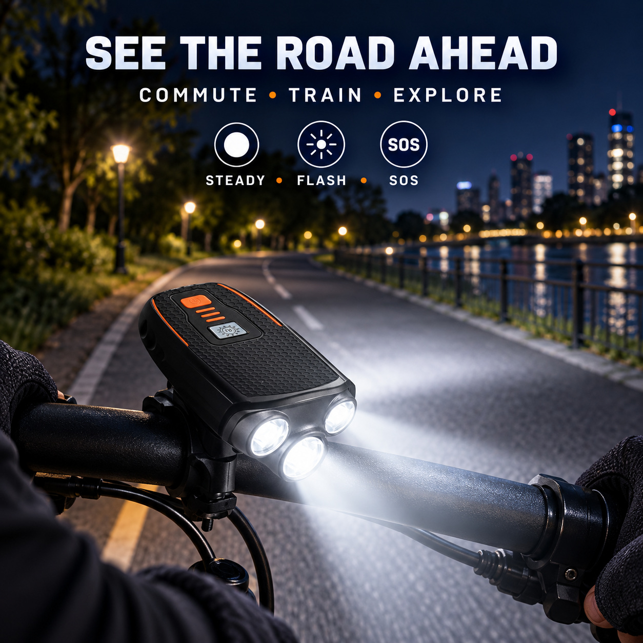 Rechargeable Battery Display Type C LED Work Light 5W W654 Headlamp SOS Mode Head Torch photo 8