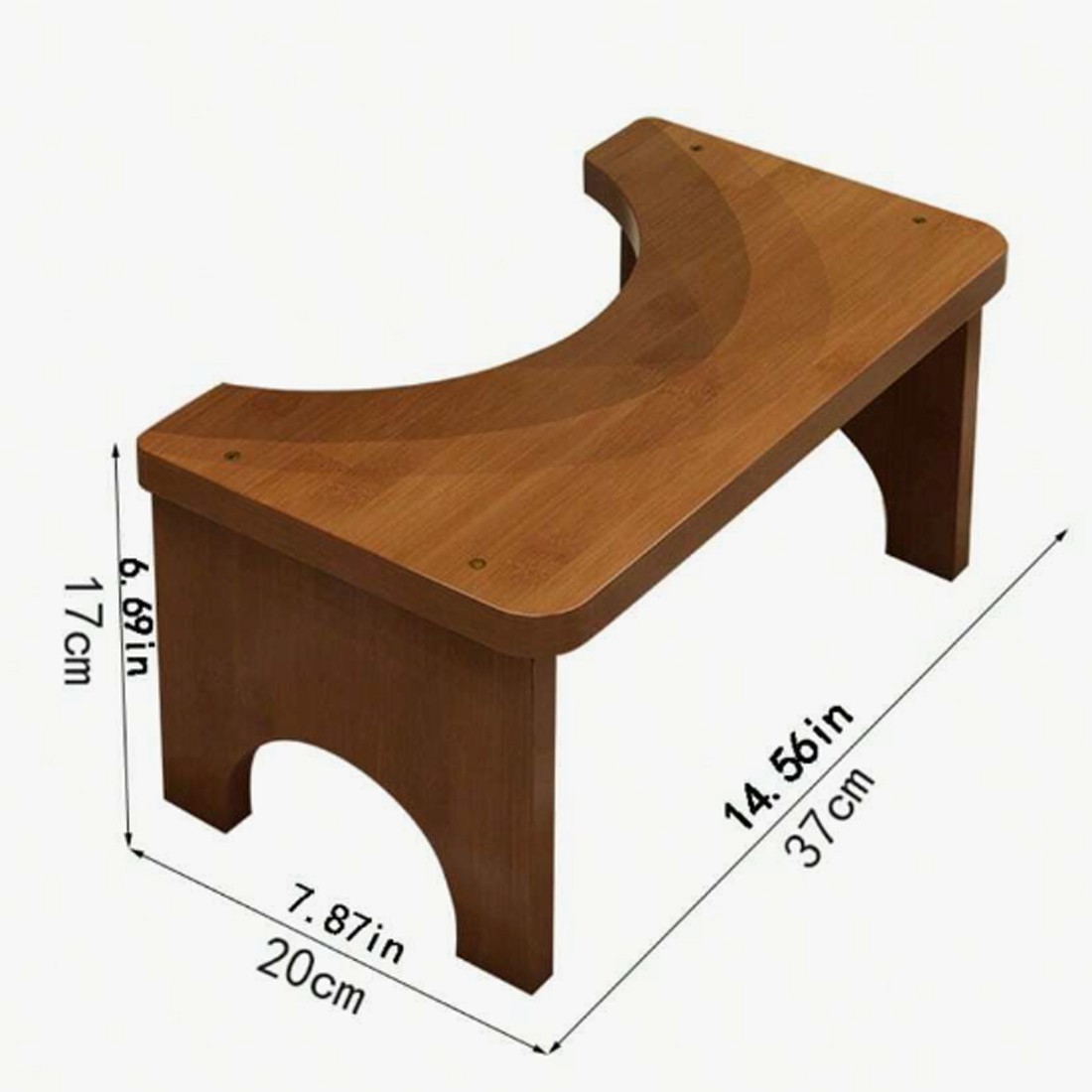 Bamboo Toilet Squat Stool Wide Bathroom Potty Step Non Slip Portable UK photo 7