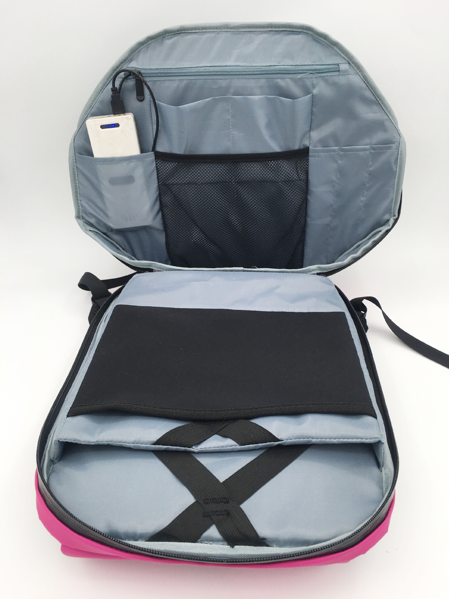 Regular LED Backpack Riding Backpack DIY Text Animation Polyester Material Hot Sale - Blue Bluetooth photo 2
