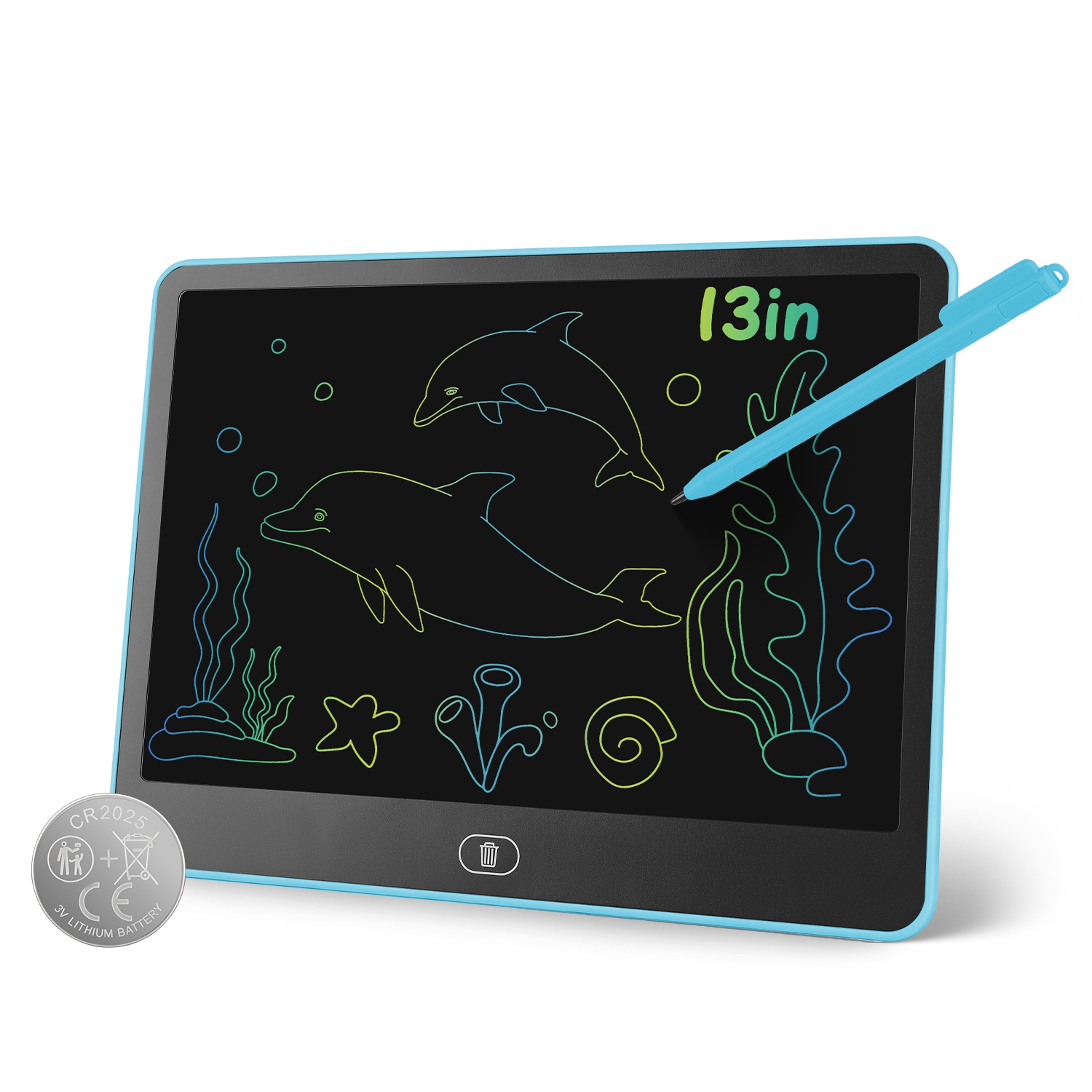 LCD Writing Tablet For Kids, Reusable Doodle Board With Stylus & Lock Function, One-Touch Erase Drawing Pad For Boys Girls Toddler Travel Learning Toys photo 3