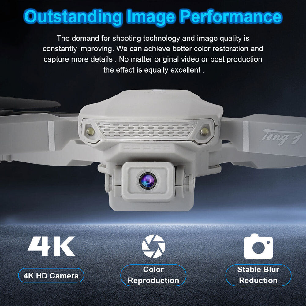 3 Batteries Pro Drone 4K Selfie Camera Wifi Fpv Foldable Rc Quadcopter photo 3