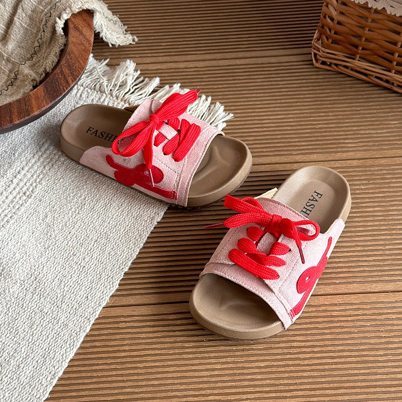 2026 Summer New Girls Platform Slippers, Trendy Casual Non-slip Versatile Outdoor Lace-up Slide Sandals photo 3