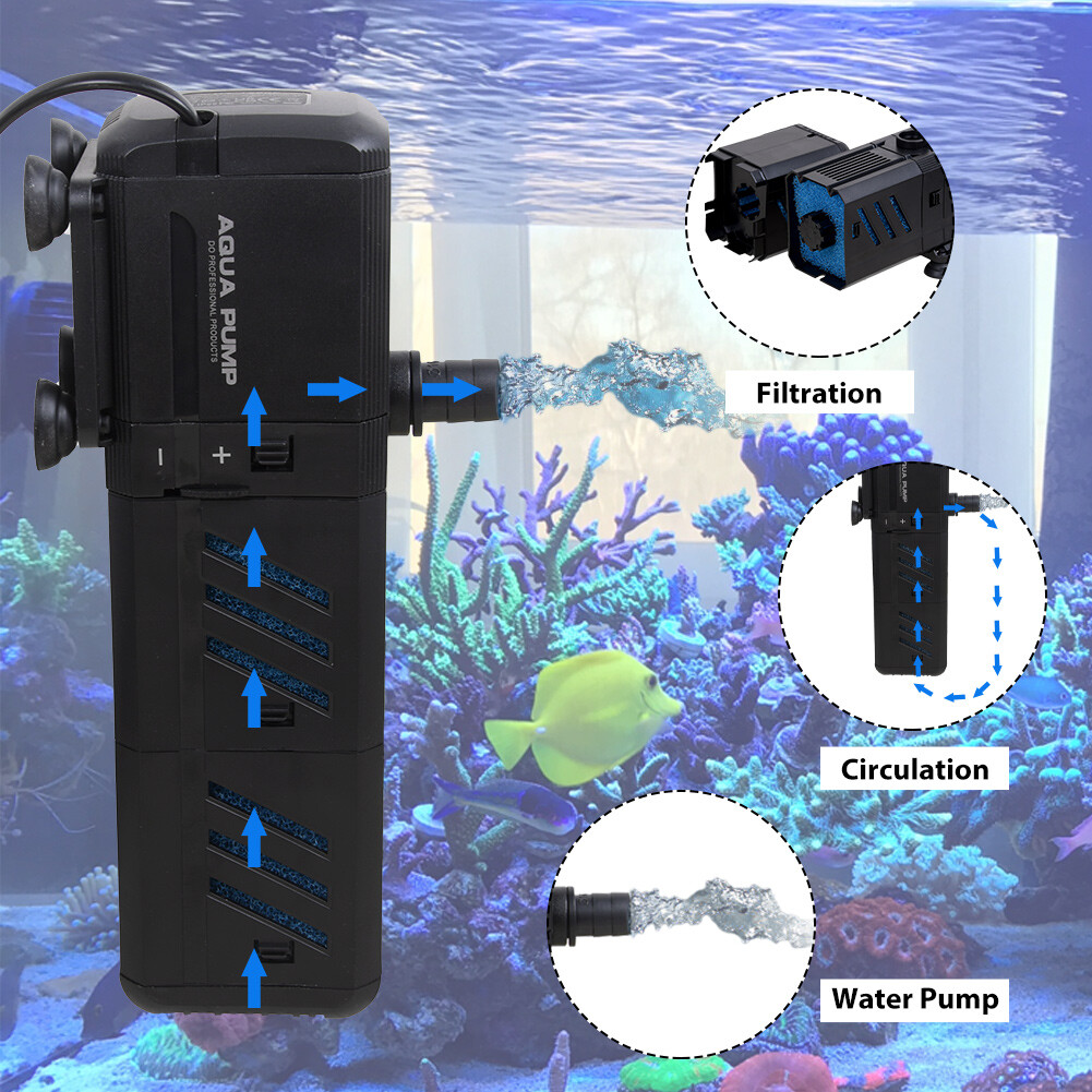 4 In 1 Aquarium Fish Tank Filter Water Pump Internal Purifier Filter Oxygen Wave photo 8