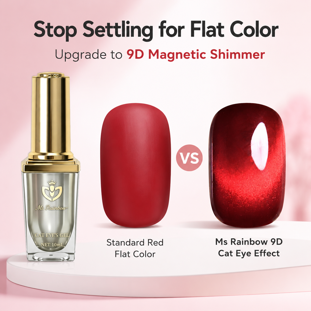 Ms Rainbow Starry Series Cat Eye Gel Polish,10ml,8 Colors Available,Glass Bead Shimmer Magnetic,Long Lasting UV Soak Off,Salon & Home Manicure,For DIY Nail Lovers photo 6