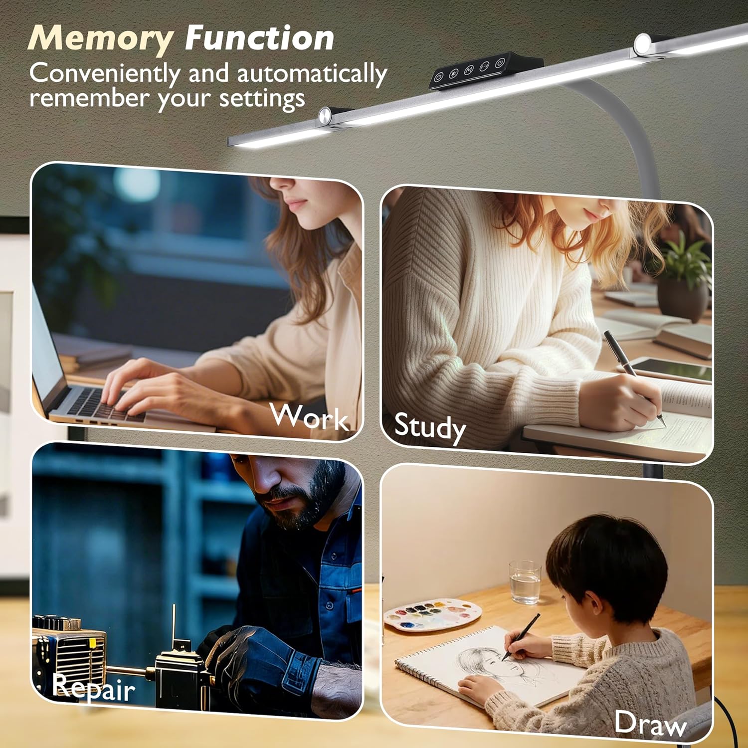 Led Desk Lamp With Clamp - Reading Table Lamp For Home Office With Atmosphere photo 6