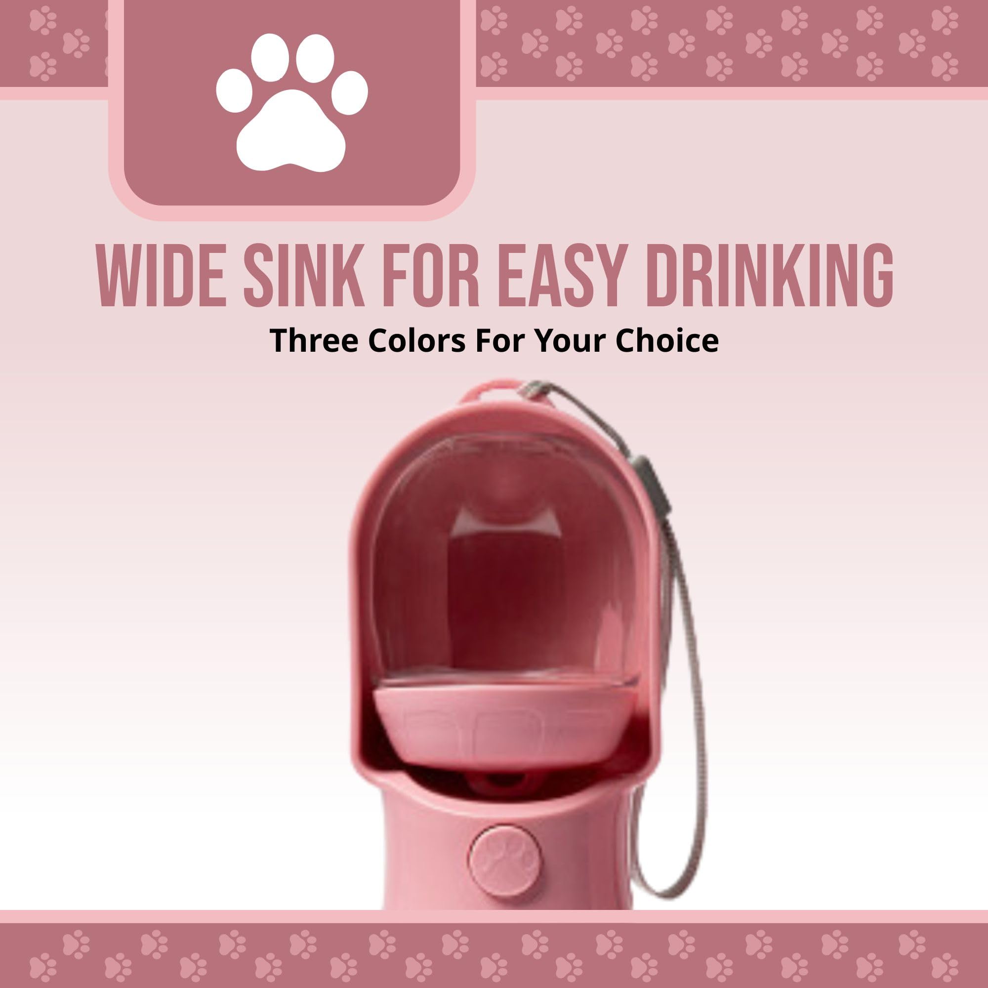 Leak Proof Portable Dog Water Bottle With Bowl  Travel Pet Water Dispenser For Walking & Hiking  Food Grade Plastic  Choose From 3 Colors photo 4