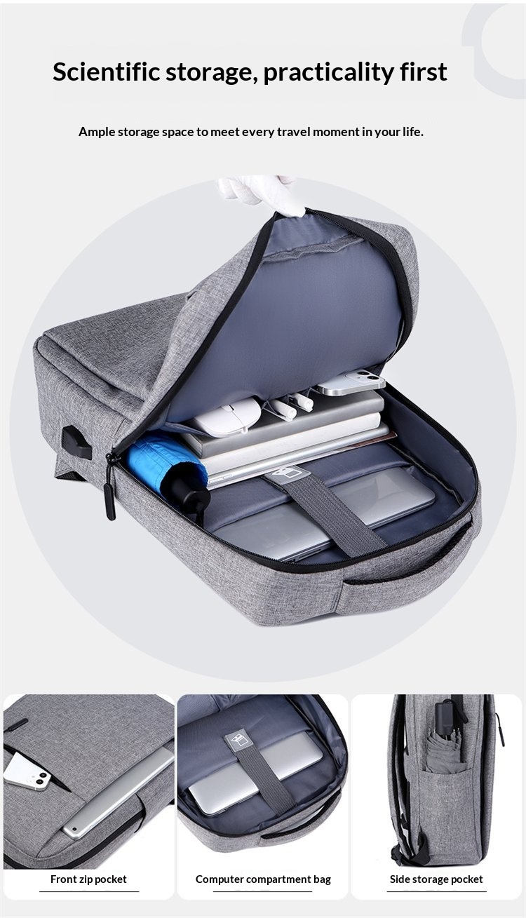 New Backpack For Men, Large Capacity Backpack, Multifunctional Backpack, Business Computer Bag, USB Charging Backpack - Blue photo 5