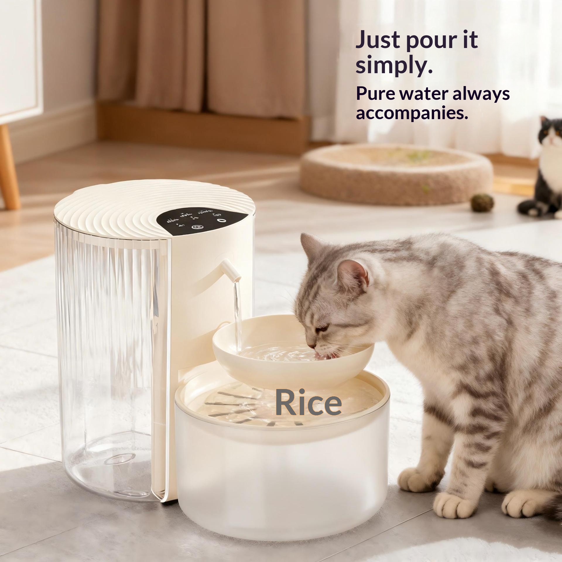 Smart Constant-Temperature 3L Pet Water Fountain With Clean-Water Separation & Tipping Mechanism. photo 4