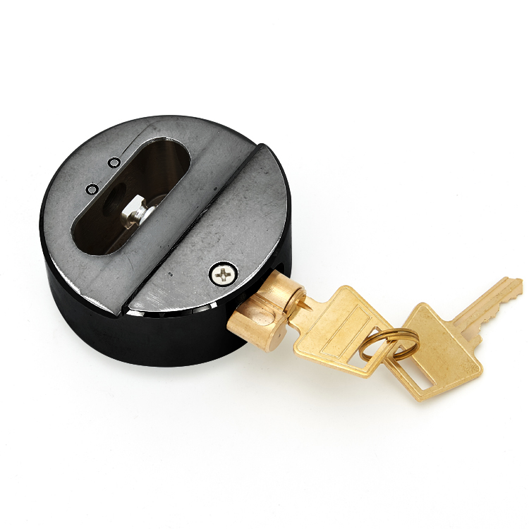 73mm Heavy Duty Puck Lock Hardened Steel Hidden Shackle Padlock For Trailer Truck Garage photo 6