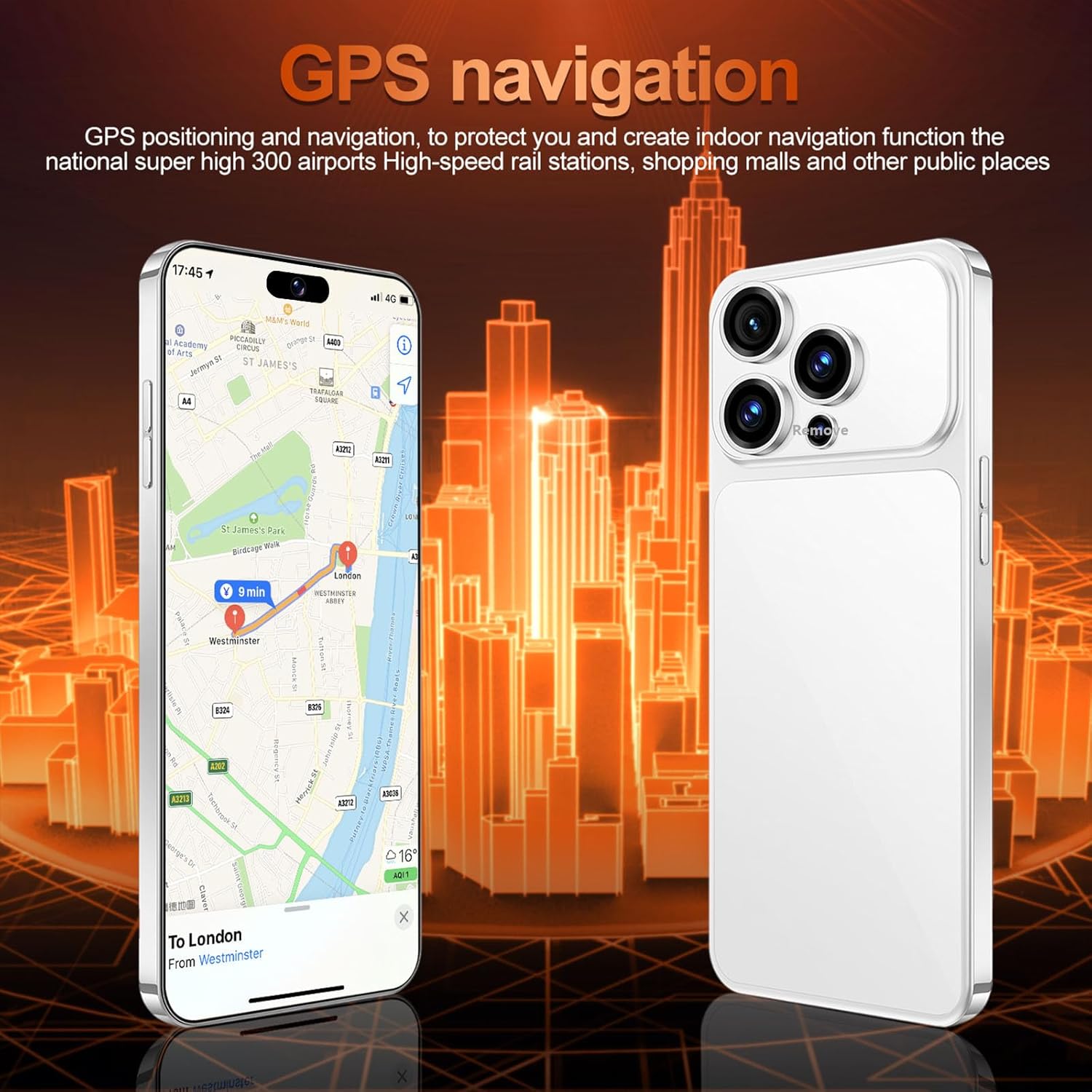 A17 Pro Max 5G Android 15 Smartphone, 6.8in FHD- Display, 8GB RAM - 256GB Storage, 72MP Front & 108MP Rear Camera, 8000mAh Battery, Global Version photo 2