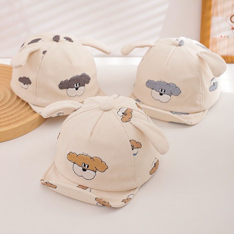 Summer Boys And Girls' Embroidered Cartoon Dog Pattern Soft Brimmed Baseball Cap, Suitable For Outdoor Outings, Shopping And Fun Activities. photo 4