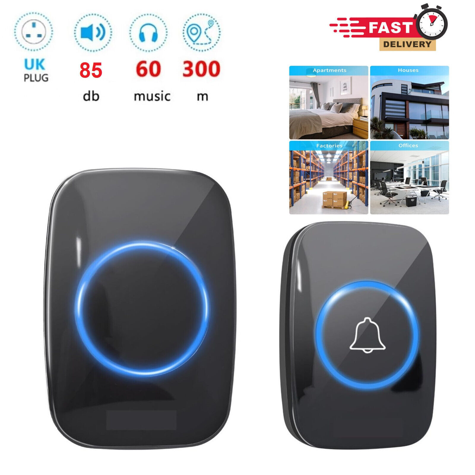 Style A 1-on-1 Black Doorbell photo 8