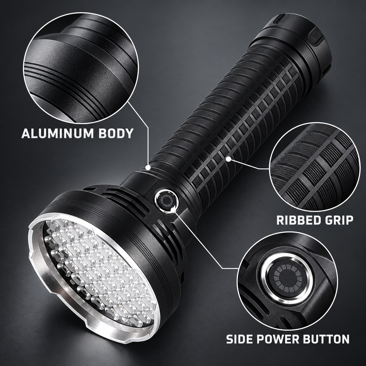Rechargeable Type C LED Work Light 9000mAh W5203 2 7500LM SOS Mode Flashlight Wrist Strap photo 2