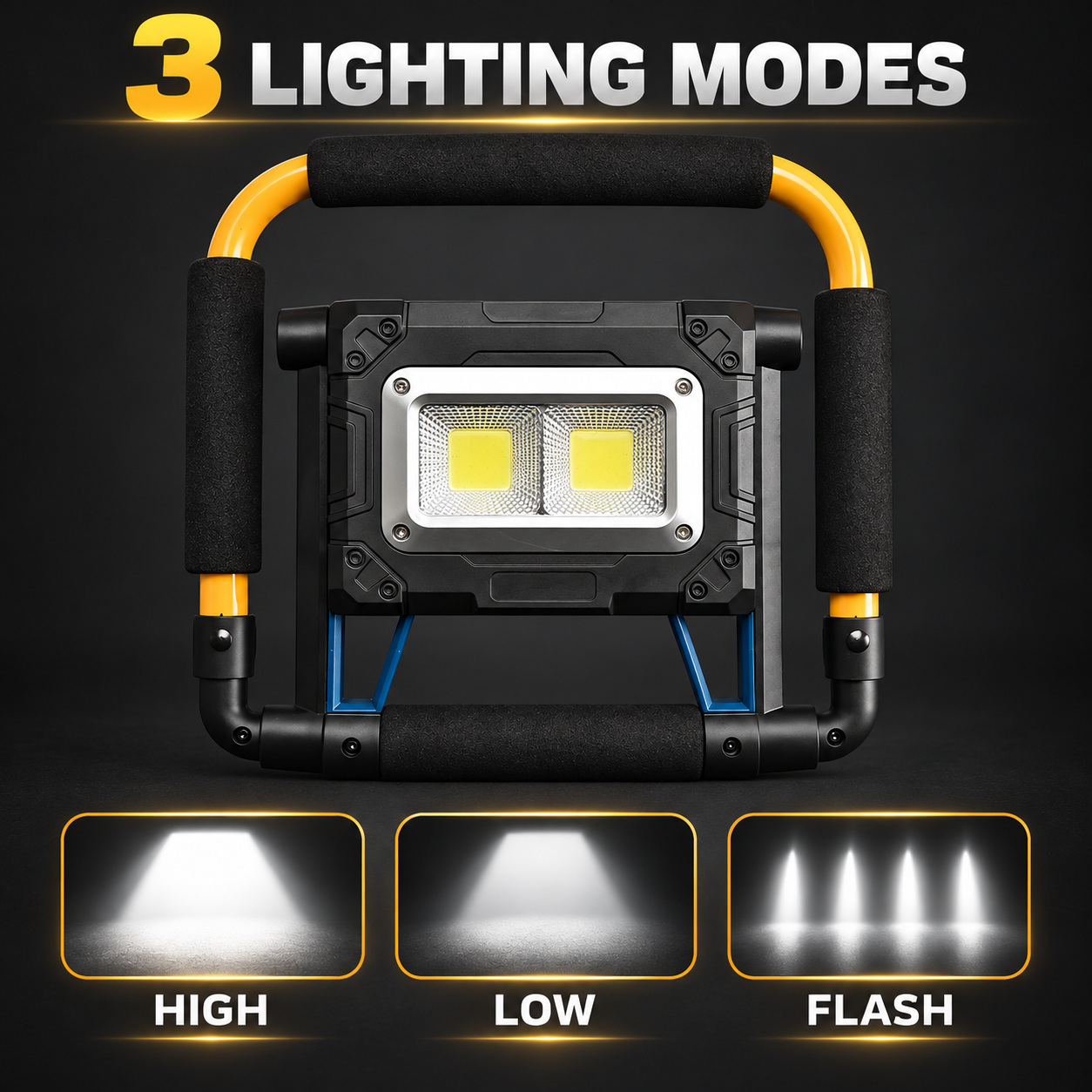 Solar Powered Rechargeable Magnetic Battery Display LED Flood Light W874 2 COB 3600mAh 30W Portable photo 8
