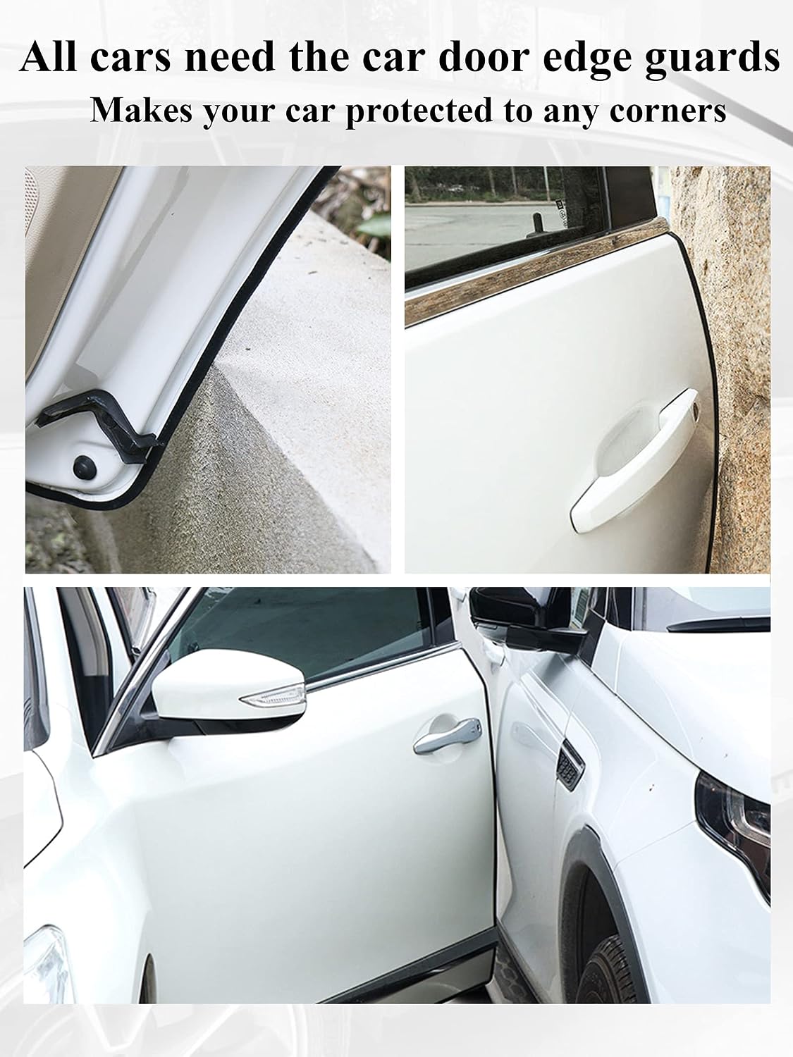 Black Car Door Edge Guard 13 Ft, U Shape Rubber Protector Trim With Metal Strip, Cuttable Auto Door Edge Protection photo 4