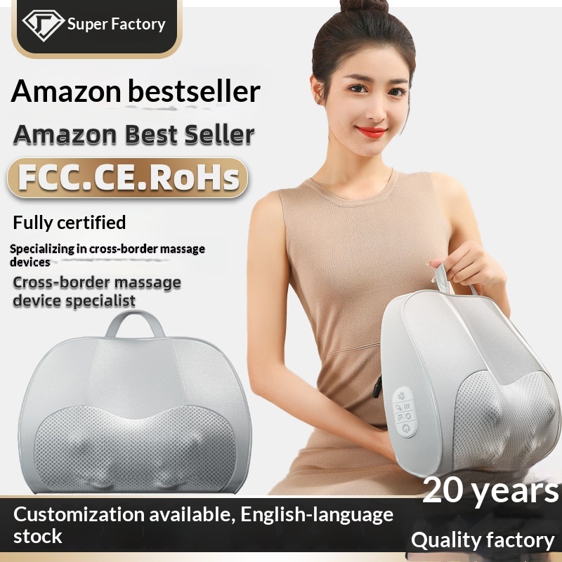 Cervical Spine Massage Pillow Massage Apparatus Neck And Waist Dual-use Hot Compress For Legs Household Multifunctional Massage Pad Rechargeable Massager photo 2