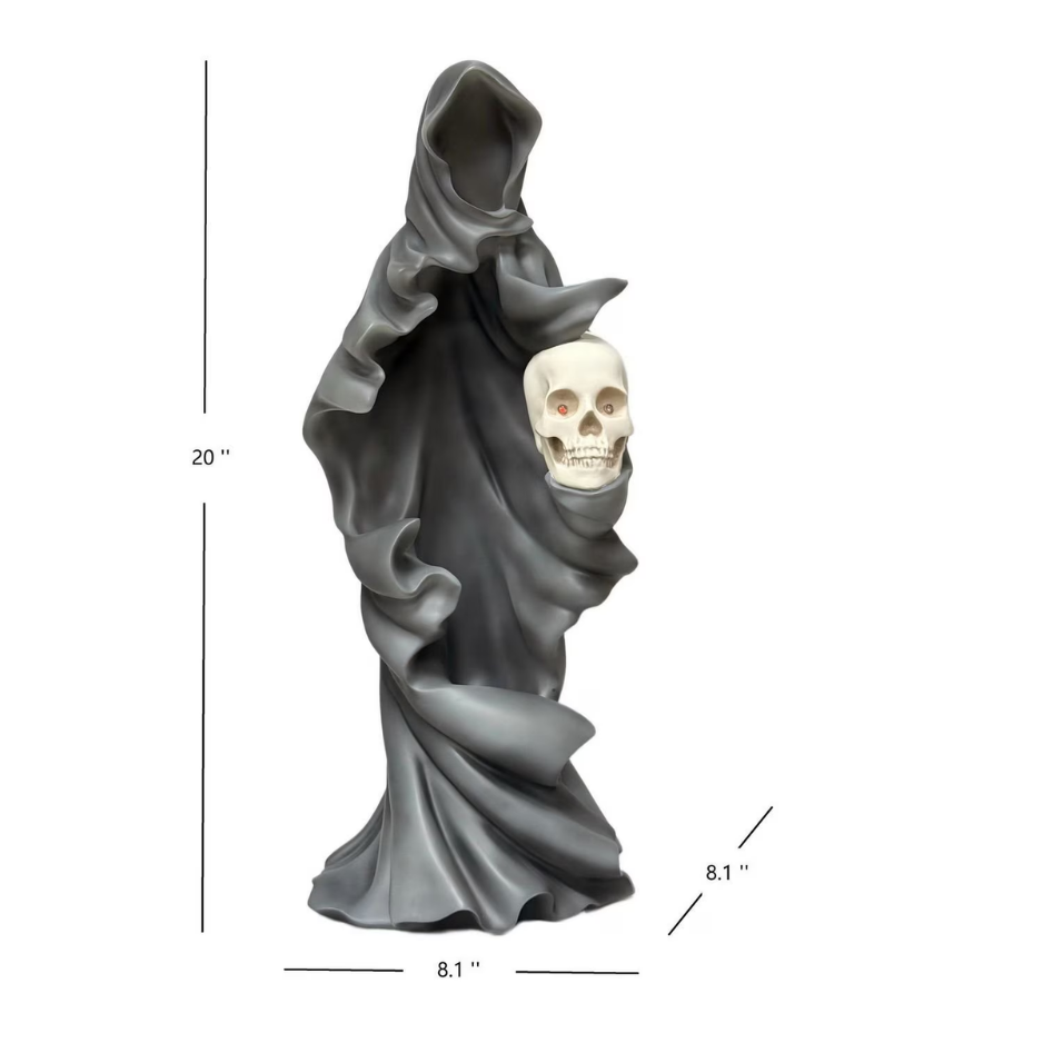 Dark Grey Pre-Lit Phantom Halloween Decoration, 20-Inch LED Ghost Figure, Indoor Halloween Decor photo 3