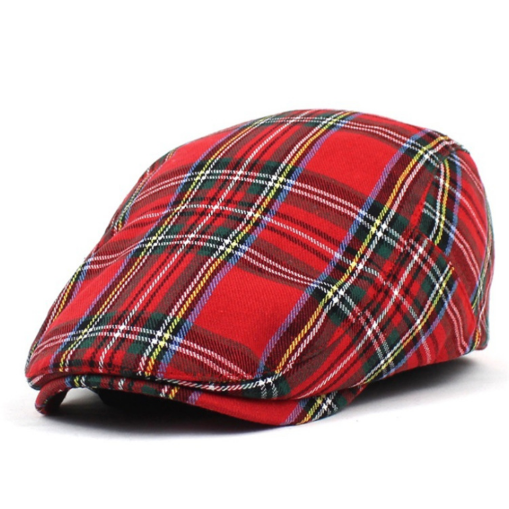 British Retro Checkered Forward Hat, Scottish Checkered Short Brimmed Baseball Cap, Outdoor Fashionable Casual Literary Painter Hat photo 4