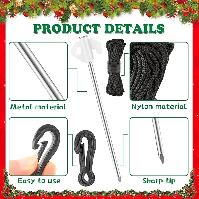 30-Piece Inflatable Decoration Stakes With Tethers And Hooks Replacement Set For Outdoor Yard Decor photo 5