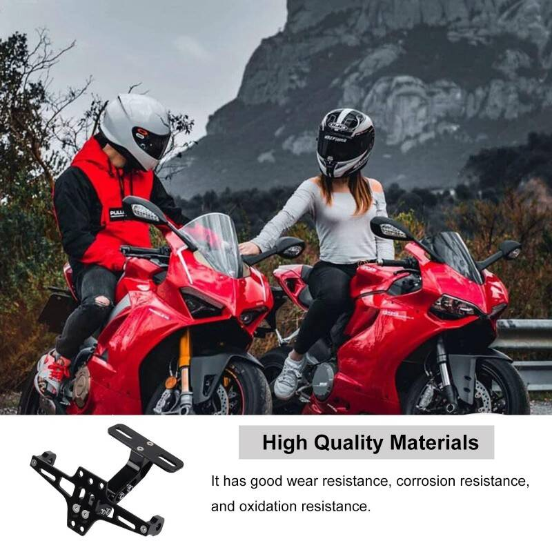 Durable Aluminium Motorcycle Number Plate Holder With Adjustable Angle, LED Light For Night Visibility, Compatible L Plates For Motorcycle, License Plate, Motorbike Number Plate, Bike Number Plate, L photo 3