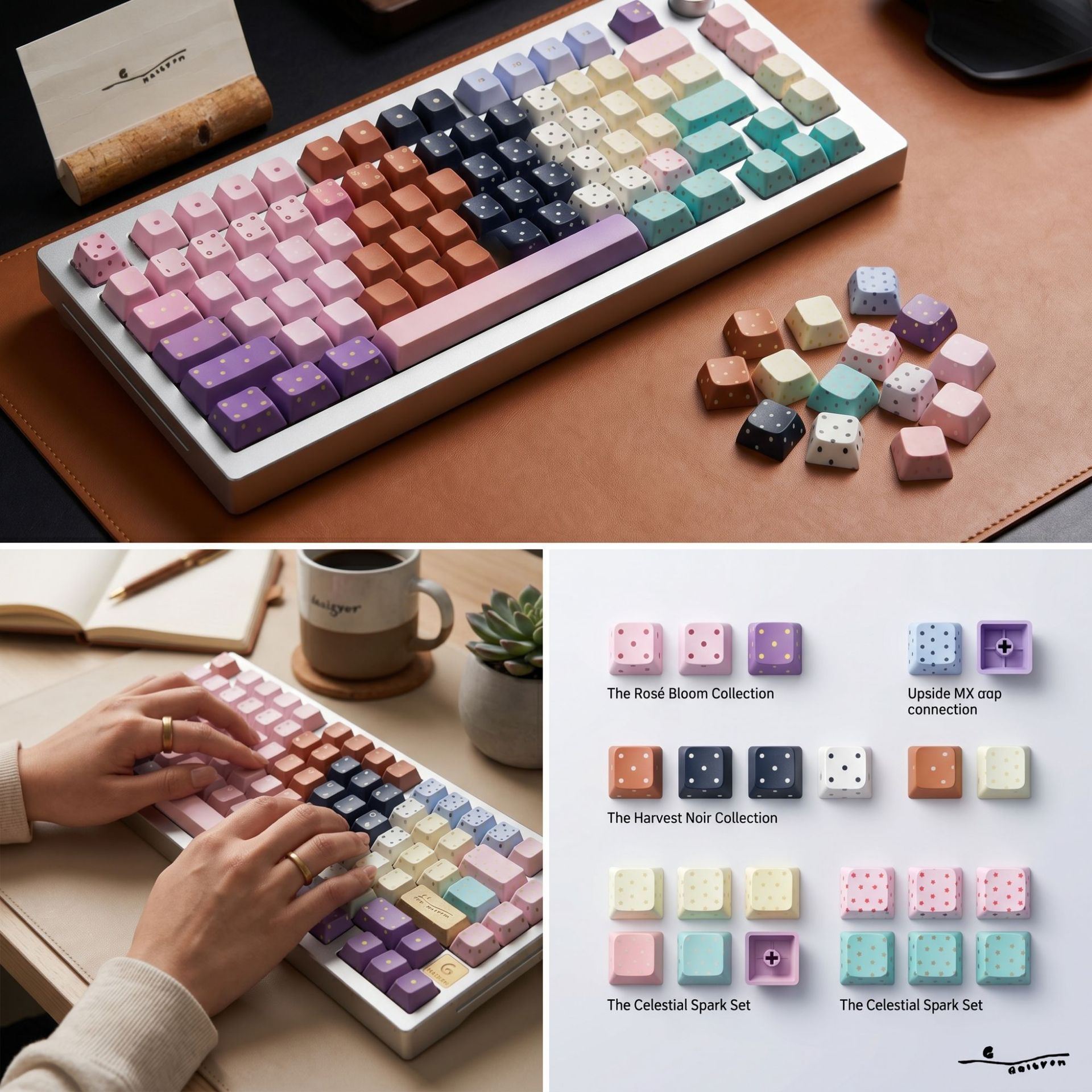 Blank Keycaps  Colorful Removable Keyboard Keycaps With Polka Dot Accent, Single photo 2