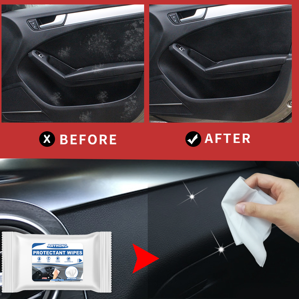 Rayhong Car Interior Wipes, Glass Leather Interior Refurbished Sofa Gauges Steering Wheel Maintenance Clean photo 4
