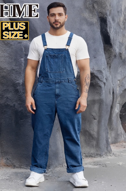 Plus Size Mens Denim Overalls Big And Tall Dark Indigo Loose Fit Bib Overalls US Ready StockPlus Size Mens Denim Overalls Big And Tall Dark Indigo Loose Fit Bib Overalls US Ready Stock photo 6