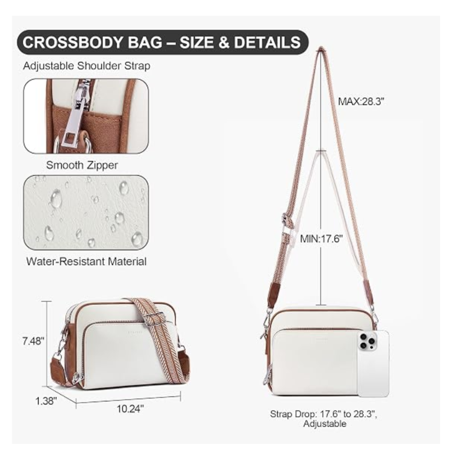 Crossbody Purses For Women Vegan Leather Travel Anti Theft Bags Guitar Strap Shoulder Purse With Built In Wallet photo 2