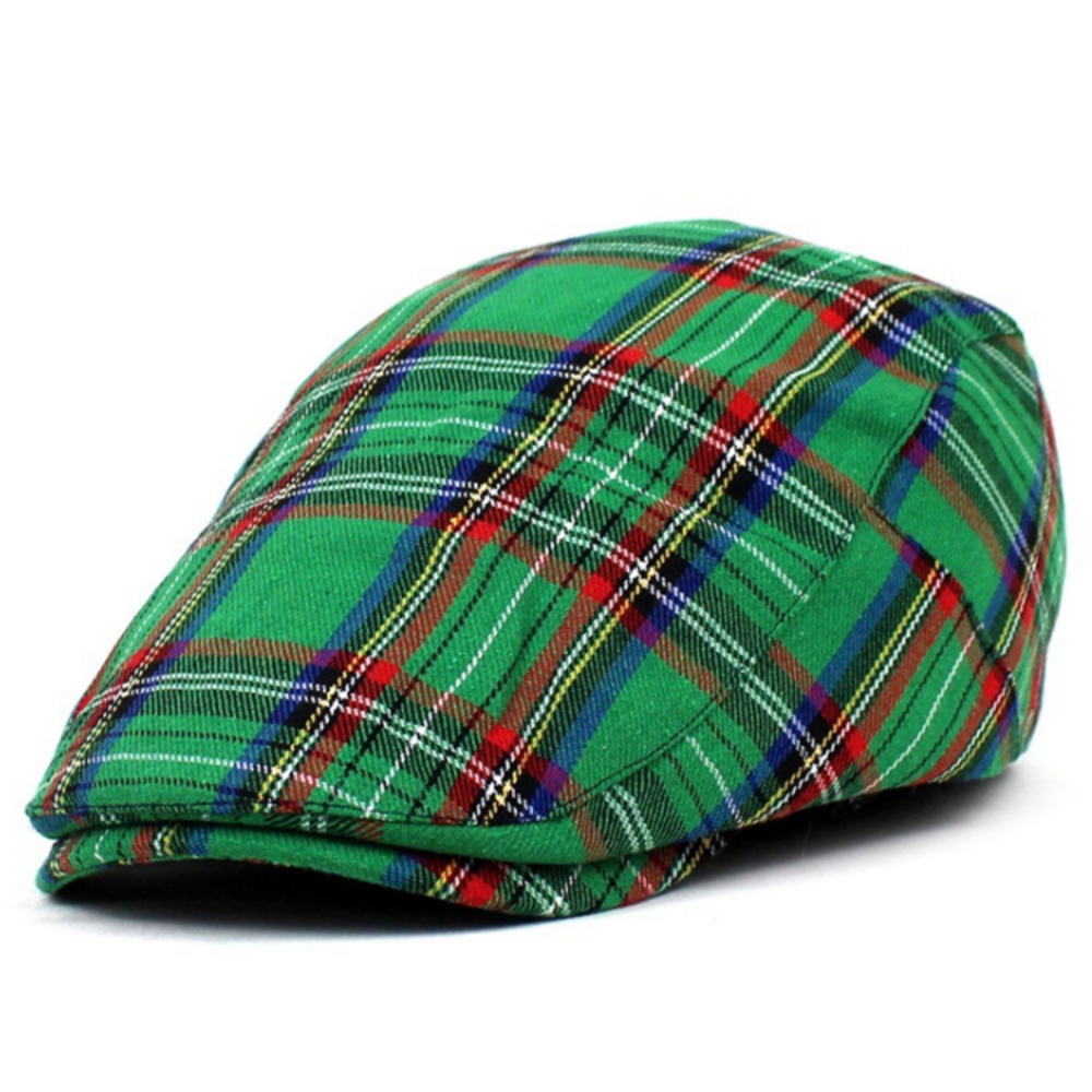 British Retro Checkered Forward Hat, Scottish Checkered Short Brimmed Baseball Cap, Outdoor Fashionable Casual Literary Painter Hat photo 2